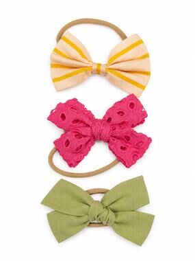 Small Shop Baby Bow Headband Set of 3 Nylon Bows